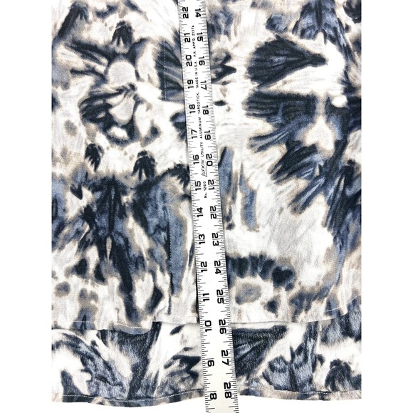 Akoz De Toi Blue Tie Dye Women's Size Large Collared Button Down Shirt Top - Picture 6 of 8
